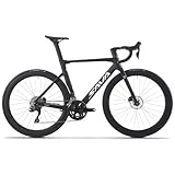 SAVADECK Carbon Road Bike, Lightweight 24-Speed Shifting Road Bicycle with Shimano 105 Di2 7170 Groupset, Carbon Frame with 700C Carbon Wheelset Disc Brake, Integrated Design Race Bikes for Adults