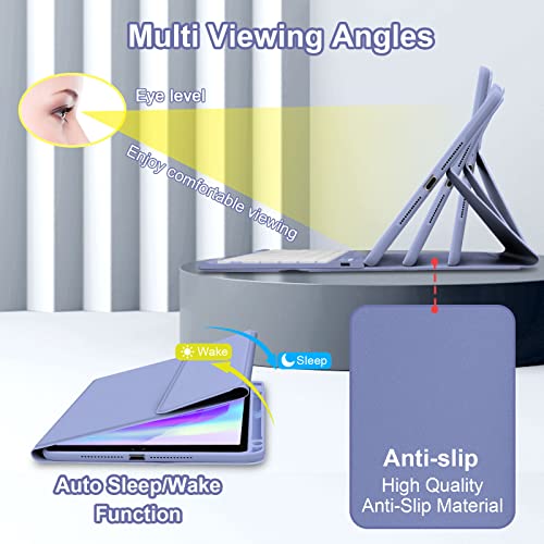 Goojodoq 7 Color Backlit Keyboard Case For Ipad 9Th/8Th/7Th Gen 10.2 Inch - Ipad Keyboard Case With Pencil Holder-Detachable Keyboard Slim Leather Folio With Anti-Scratch And Fingerprint-Proof(Purple) #TOP6