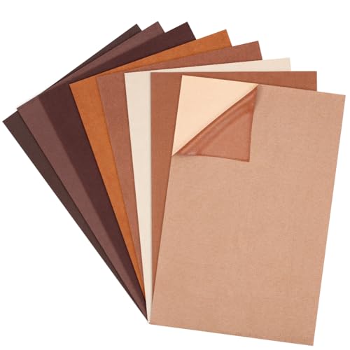 BENECREAT 8 Style Selbstklebender Reparaturflicken Aus Wildlederimitat, 30x20cm Brauner Couch-Reparaturstoff Für Autositze, Handtaschen, Jackenlöcher Und Risse