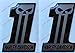 Stemma logo decal HARLEY DAVIDSON, Number One, Skull, coppia adesivi resinati, effetto 3D. Per SERBATOIO o CASCO