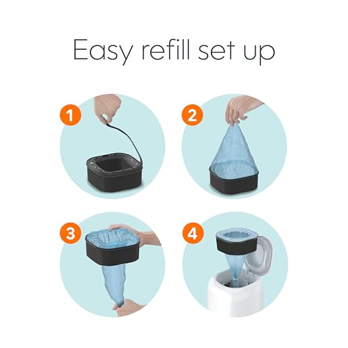Image of The Diaper Genie Jumbo Square Refill, with Continuous Film, can Hold up to 1080 Newborn-Sized Diapers per Refill (Pack of 2)