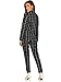 SheIn Women's Two Piece Plaid Open Front Long Sleeve Blazer and Elastic Waist Pant Set Suit Large Black
