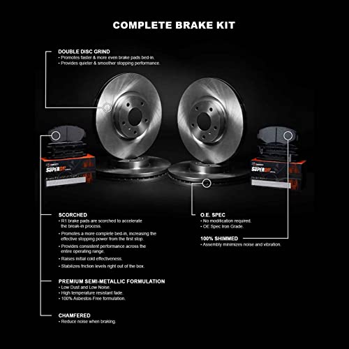 R1 Concepts Front Rear Brakes And Rotors Kit |Front Rear Brake Pads| Brake Rotors And Pads| Super Duty Brake Pads And Rotors| Brake Druma And Brake Shoes Wfxn2-76018 #TOP2
