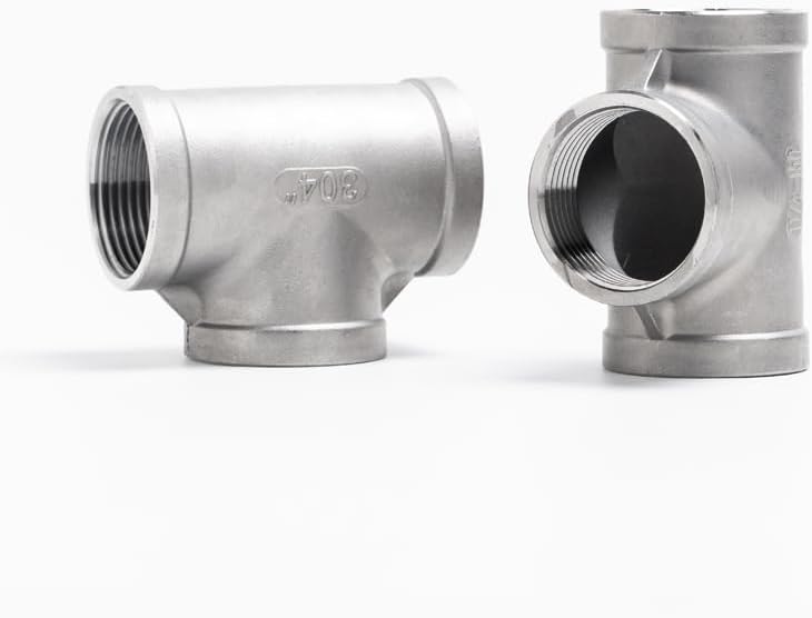 Miniatura 2 de Beduan 1" Tee Hembra NPT T en forma de 3 vías de tubería fundida - Acero inoxidable 304 (paquete de 2)