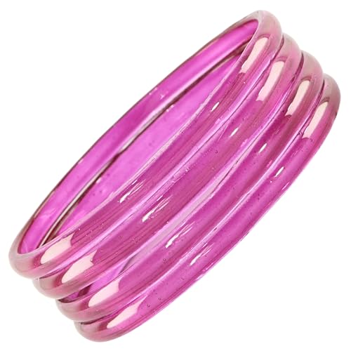 Image of STYOLLO Viral Jelly Plain Transparent Glass Kada Set For Women & Girls | Kanch Kada For Girls | Daily Ethnic Traditional Jewelry | Glossy Classic Fashion Kangan For Wedding, Festive & Parties - Set Of 4