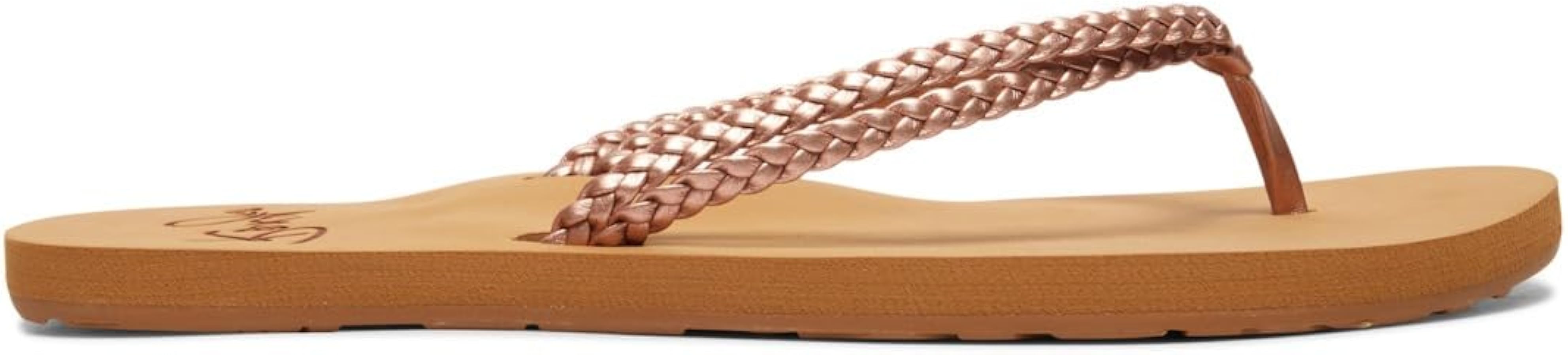 Infradito Roxy Costas Donna – Rosa Rose Gold, Tomaia Eco-Pelle Con Nodo, Suola Gomma, Taglia 36
