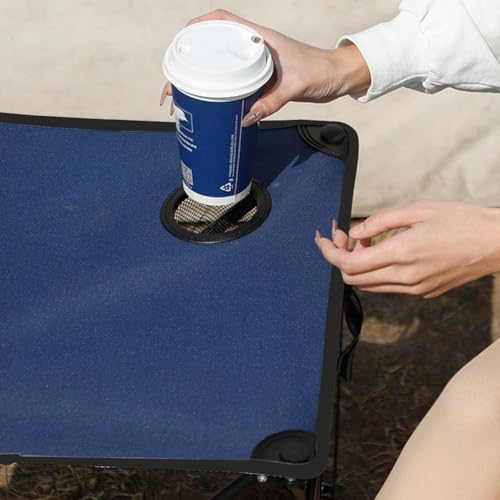 Table pliante d'extérieur avec 2 porte-bouteilles intégrés pour repas nomades