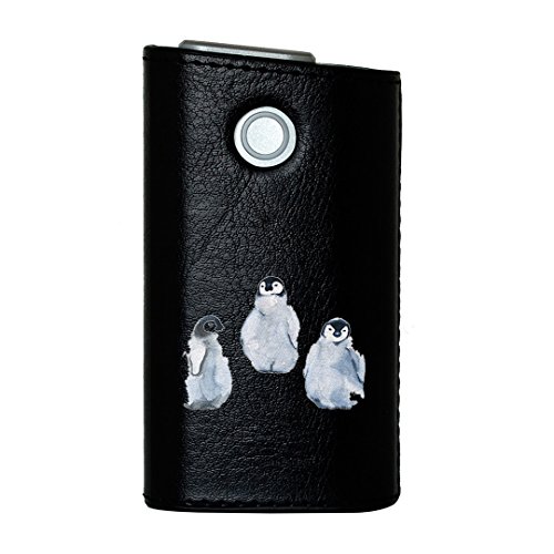 glo グロー グロウ 専用 レザーケース レザーカバー タバコ ケース カバー 合皮 ハードケース カバー 収納 デザイン 革 皮 BLACK ブラック ペンギン かわいい 動物 014775