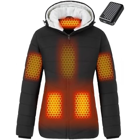 Women Heated Jacket Battery Pack Included Fleece Coat Ladies Rechargeable Usb Electric Plus Size Winter 12v 7.4v Graphene 3xl Female Warm Apparel Thermal Clothes Puffer Sweater Sweatshirt Hoodie Vest Cover