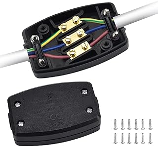 WETARENDA 2 Pack 3-Terminal Electrical Junction Box 13A 250V Flex Connector Black Cable Connector Box Wire Mains Electrical Joiner for Indoor Lighting Connector Power and Automotive Wiring