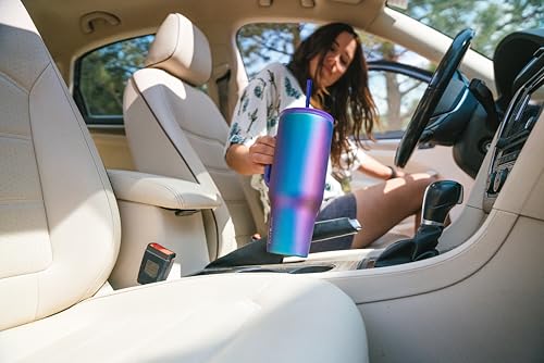 IRON °FLASK Co-Pilot Insulated Mug w/Straw & Flip Cap Lids - Cup Holder Bottle for Hot, Cold Drink - Leak-Proof - Water, Coffee Portable Travel Mug - Aurora, 40 Oz - Image 3