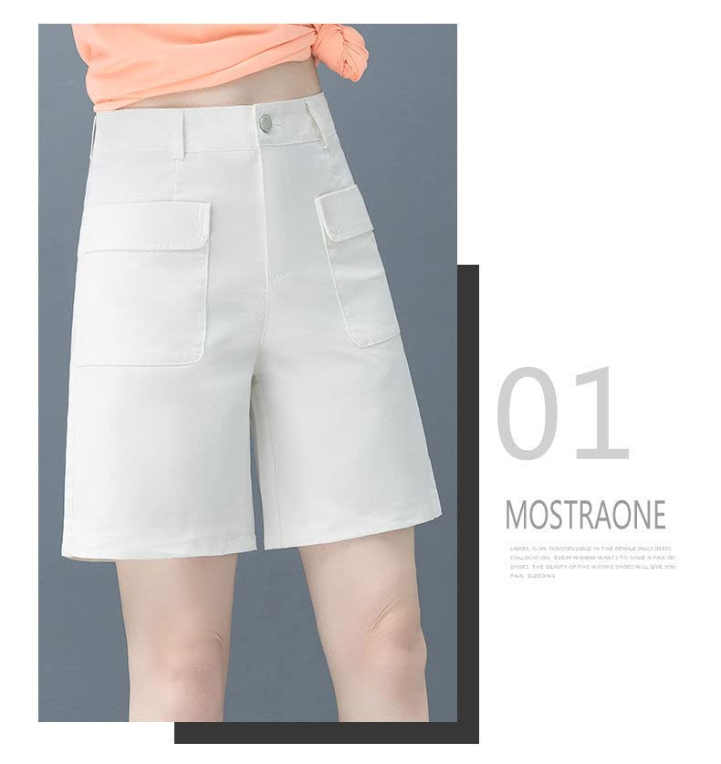 Short Femmes Coton Pur Coton Haute Taille Short De Jambe Décontractée Pantalon Chaud Polyvalent