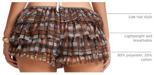 Image of NUFIWI Women Lolita Bloomers Ruffle Shorts Lace Cute Pumpkin Pants Sexy Boyshorts Layered Y2k Mini Shorts Pettipants