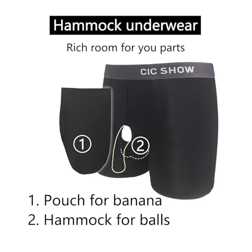 Mens Underwear with Pouch for Balls, Bulge Enhancing Support Hammock for Long Time Sit4