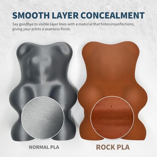 Image of OVERTURE Rock PLA Filament 1.75mm, Marble PLA 3D Printer Filament 1kg Spool (2.2lbs), Dimensional Accuracy + /- 0.02 mm, Fit Most FDM Printer (Cheesewood)