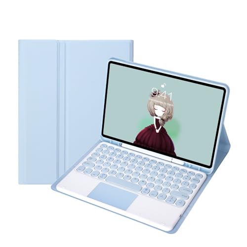 Funda iPad Pro 12.9 2022 2021 con teclado desmontable azul claro