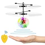 KOMAKE Flying Ball Toys, RC Flying Toys for Kids Rechargeable Light Up Flying Ball Drone Infrared Induction Helicopter Ball with Remote Controller for Indoor and Outdoor Games