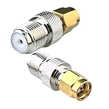 CNCTWO(コネクトツー) 【感度アップ！家庭用アンテナ接続】SMAオス → F型メス 変換アダプタ （2個セット）カーナビ/ワンセグチューナーのアンテナを地デジF型ケーブルに変換 外部アンテナ接続コネクタ(F型メス-SMAオス)