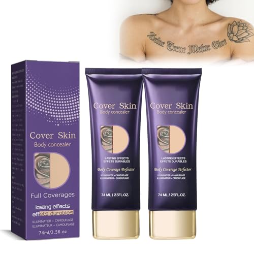Mikabila (03, F)74ml*2pcs Crema Correctora para Tatuajes,Crema para Cubrir Tatuajes,Corrector de Tatuajes,Corrector de Piel,Maquillaje Cubriente para Tatuajes,Corrector de Cuerpo