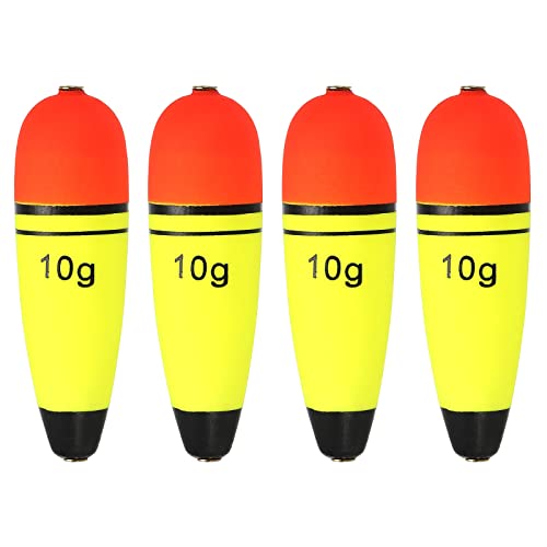 PATIKIL 0.35oz Fishing Slip Bobbers, 4 Pack EVA Fishing Float for Sea Fishing Freshwater Yellow