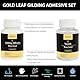 Aolso Blattgold Kleber Set, 100 ml wasserbasierter Metallblattkleber und 100 ml Lack zum Basteln, Blattgoldblätter 100 Stück mit 2 Pinsel, zum Basteln, Malen und professionellen Bastelgebrauch