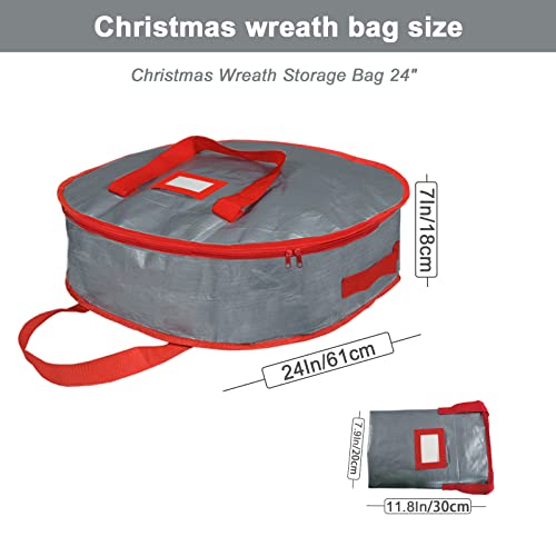 Christmas Tree Storage Bag & Wreath Storage Container, Large Waterproof Xmas Tree Storage Box Organizer, Fits Up To 9ft Artificial Tree & 24 Inch Garland with Sturdy Handles and Label Window