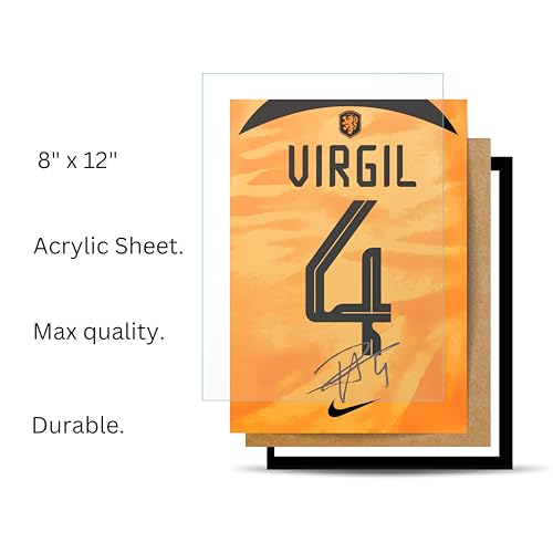 Image of Posternet Football Jersey Inspired Wall Frame | Premium Acrylic Sports Wall Decor for Bedroom, Living Room & Office | Athlete Number Artwork Poster | 8 x 12 Inch Ready to Hang Motivational Sports Decor