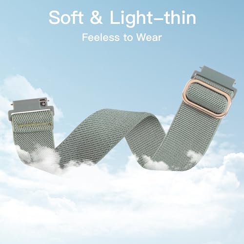 Pacote com 5 pulseiras elásticas de nylon para relógio compatíveis com Garmin Venu 2S/Vivoactive 4S/