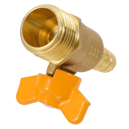 MUELODSIC Válvula de Gas de Bola de Latón Engrosado 1/2 con Rosca Macho, Válvula de Cierre para Estufa de Gas y Fogata, Resistente Corrosión, Segura y Compatible con Mangueras