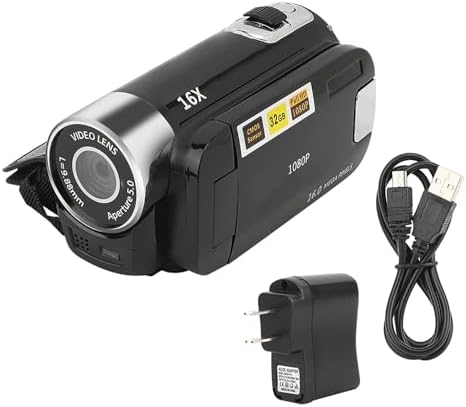 Digital Camcorder, DH-90 16X Digital Zoom 2.7 Inch Colourful Display Screen, High Definition Camera Image Video Shooting Camcorder US Plug 110-240V