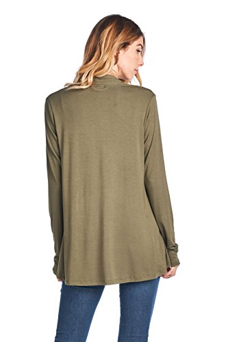 Image of Women Casual Open Front Long Sleeve Lightweight Softest Viscose Made from Bamboo Cardigan