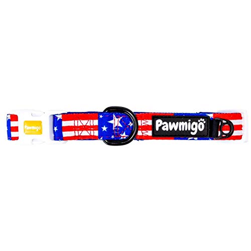 Pawmigo Classic Dog Collar (Red, White, Bark)