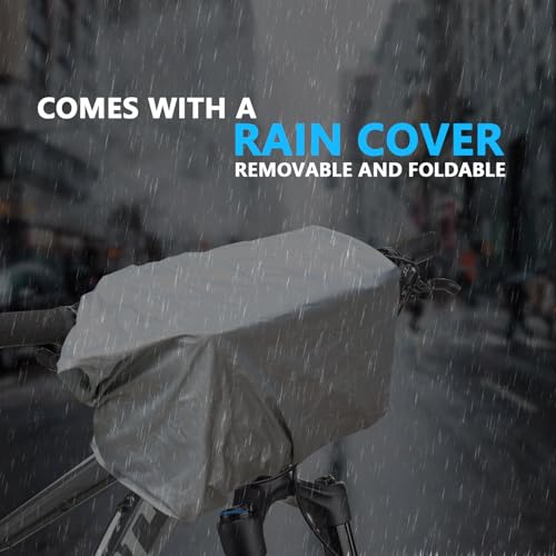 image for MATTISAM Bike Handlebar Bag with Rain Cover, Shoulder Strap, Bike Bask