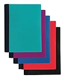 Office Depot Brand Spiral Stellar Poly Notebook, 6in x 9in, 3 Subject, College Ruled, 120 Sheets, 56% Recycled, Assorted Colors