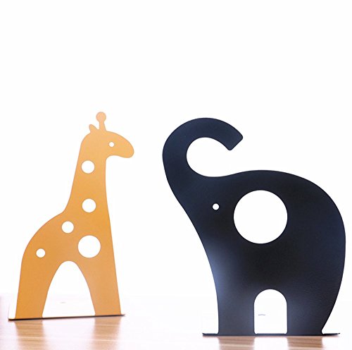 Leoyoubei Vintage Bookends With Felt Pads To Protect Bookshelf Bookcase 7.5X5X475 Books Holder Elephant 1 Pairs (Black ) #TOP5
