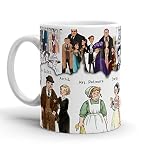 Coffee Mugs Downton Tea Abbey Ceramic Fanart Cups Character Birthday Travel Coffee Mug 11 Oz Gifts For Family Friend Co-worker Father's Day Christmas