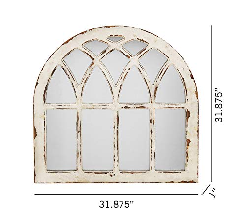 Rustic Arched Windowpane Wood Framed Wall Mirror, Cathedral Accent Wall Mirror, Shabby Chic Farmhouse Wall Decor,32" H #TOP6