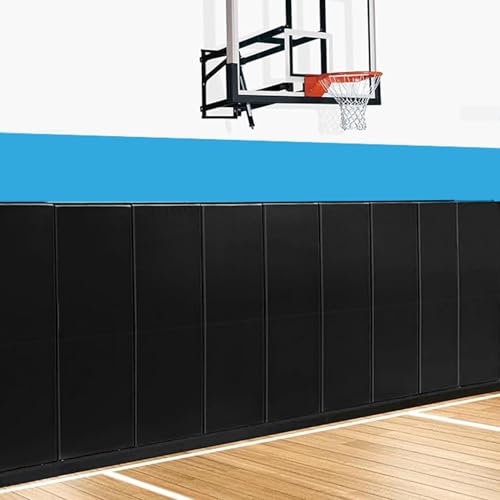 Image of Basketball Wall Panels, 2 inch Thick Wall Pads for Gym, Gym Wall Padding with Waterproof Leather, Anti Collision Padded Foam Mat Protection for Kids Basketball Hoops