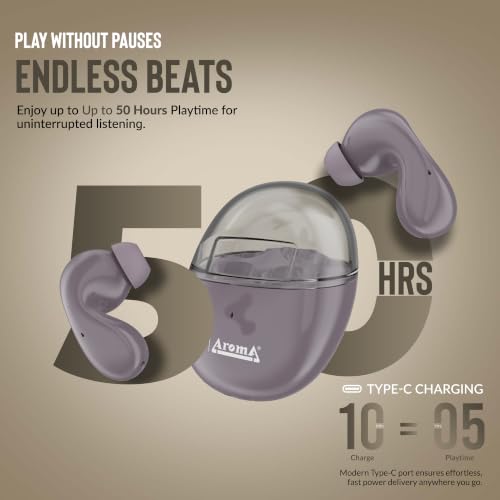 Image of AROMA TWS23 Upto 50Hr Playtime*, Dual Paring, BT V5.3, Fast Charging, Heavy Bass Bluetooth
