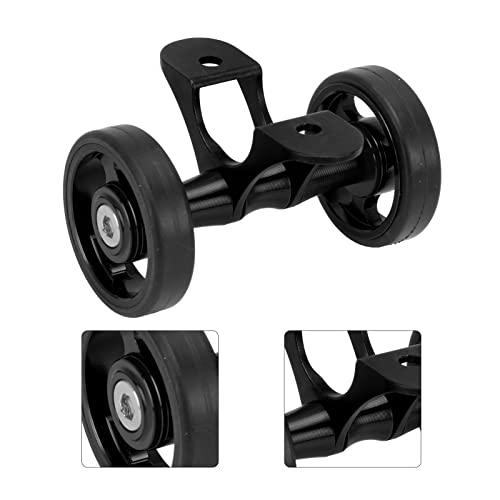 Zunate Easywheel Double Rear Wheels For Brompton Folding Bike, Bike Mudguard Extension Roller Assembly, Aluminum Alloy (Black) #TOP5
