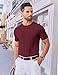 COOFANDY Mens Shirts Casual Short Sleeve Crewneck Sweater Knitted T Shirts Formal Summer Shirts Wine Red