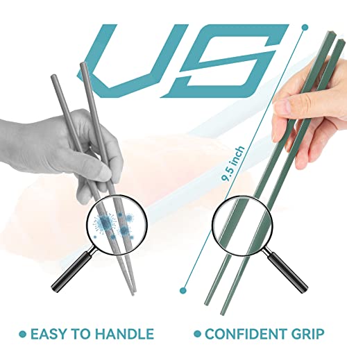 Chopsticks,Liangken 5 Pairs Dishwasher Safe Fiberglass Chopsticks Set,9.5 Inch Reusable Japanese Chinese Chopsticks , Non-Slip, Easy To Use (Colorful ) (9.5 Inch, Color) #TOP2