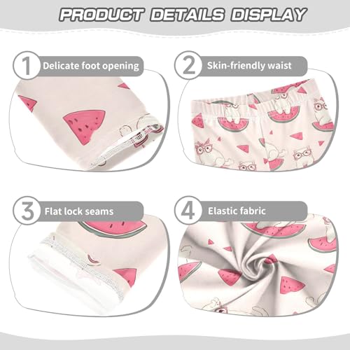 ALAZA Girls' Leggings Children's Yoga Pants Skinny Printed Dance Cat Watermelon Cute Comfortable 4T2