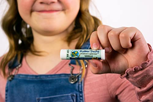 Rubber Ducky - Kid's Spf 44 Lip Balm - Moisturizing Vitamin E Sunscreen For Lips - All Season Broad Spectrum Uv Protection - Waterproof 80 Mins -No-Ox Protectant - Clear - Vanilla (3 Packs) #TOP5