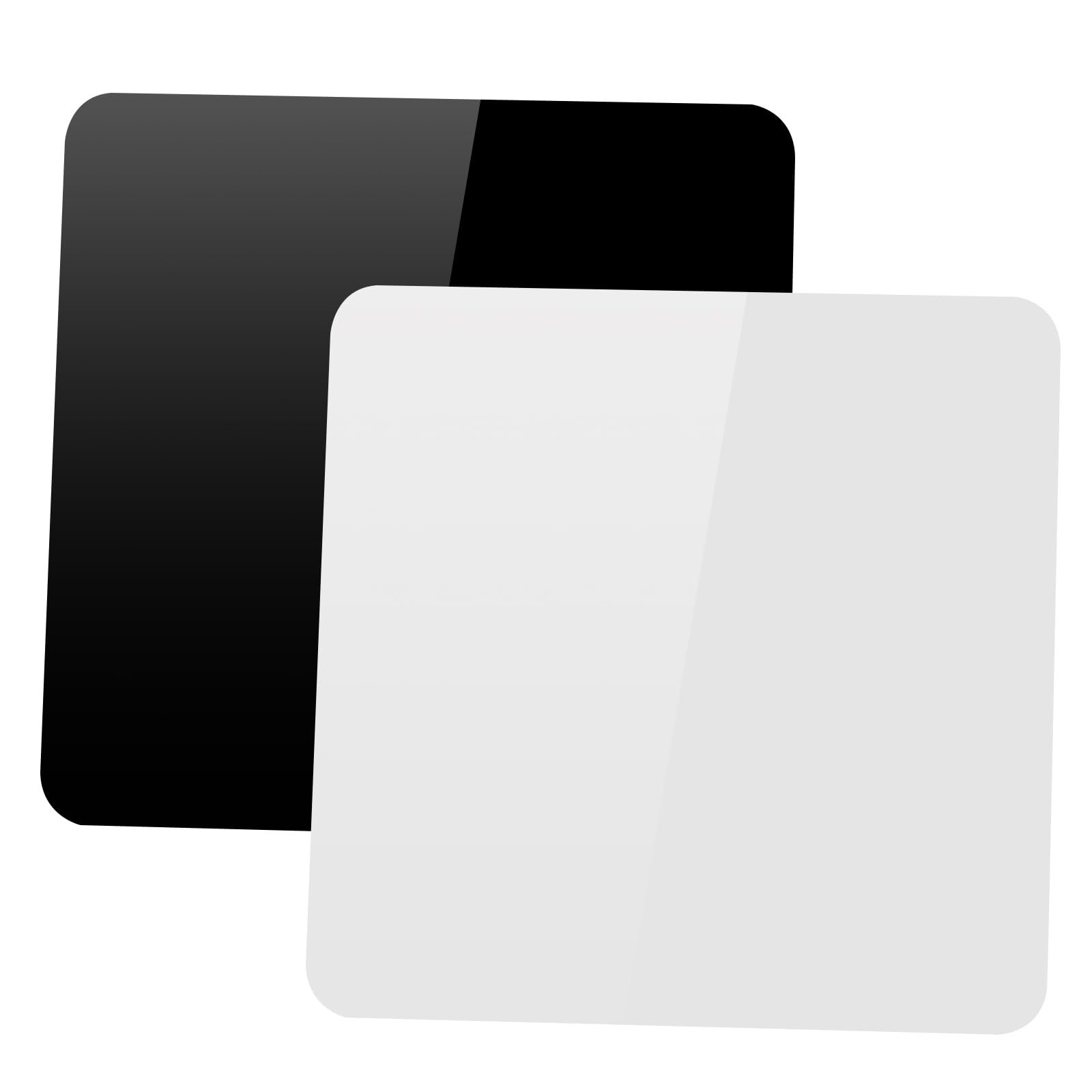 PULUZ 撮影用アクリル 黒白2色セット リフレクションボード 黒 白 倒影反射板 アクリル板 反射 光沢鏡面 背景 反射板 ジュエリー 撮影 台座 乳白色 ブラック 小物撮影/ディスプレイ/スタジオ撮影アクセサリー (20cm)