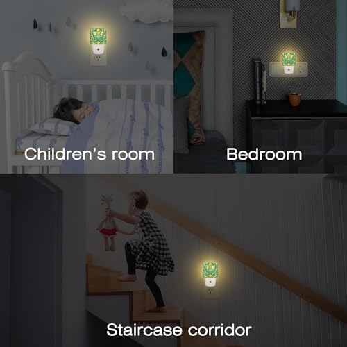 Image of Happy St. Patrick's Day Night Light for Kids,Green Shamrock Leprechaun and Rainbow Night Light Plug in with Dusk to Dawn Sensor, 0.5w Energy Saving Sleep Friendly Nightlight for Kitchen Bedroom