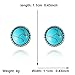 QLYOVW Natural Turquoise Stud Earrings for Women Small Classic Round Reconstructed Turquoise Gemstone Earrings Bohemian Vintage Country Western Ethnic Earrings Handmade Chakra Healing Jewelry (Blue)