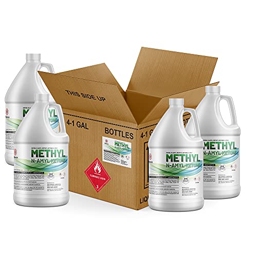 Methyl n-Amyl Ketone (MNAK) - 4 Gallon Case - (4) 128 FL Oz Bottles - Auto OEM, Auto Refinishing, Industrial Coatings, Paints, Process Solvents - Made in America - Alliance Chemical