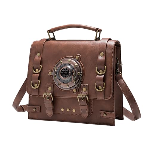 Sac à bandoulière vintage en cuir PU Noir pour femme adapté aux cours et aux voyages
