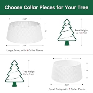 Christmas Tree Collar, 28.4" D Round Christmas Tree Base Cover, Plastic Rattan Tree Collar, Christmas Tree Ring for Artificial Trees, Christmas Tree Skirt for Christmas Decorations (White) Christmas Tree Collar 284 D Round Christmas Tree Base Cover Plastic Rattan Tree Collar Christmas Tree Ring for Artificial Trees Christmas Tree Skirt for Christmas Decorations White